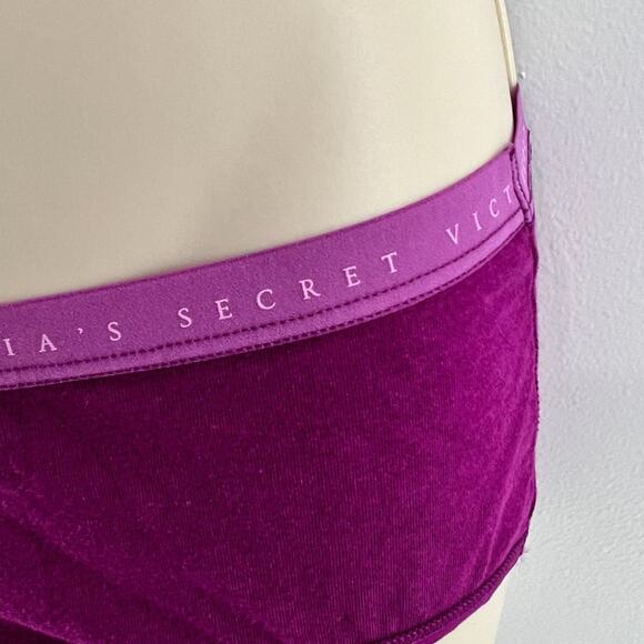Victoria's Secret Fuschia Cotton Signature Waistband Hiphugger Hipster Large - Picture 2 of 5